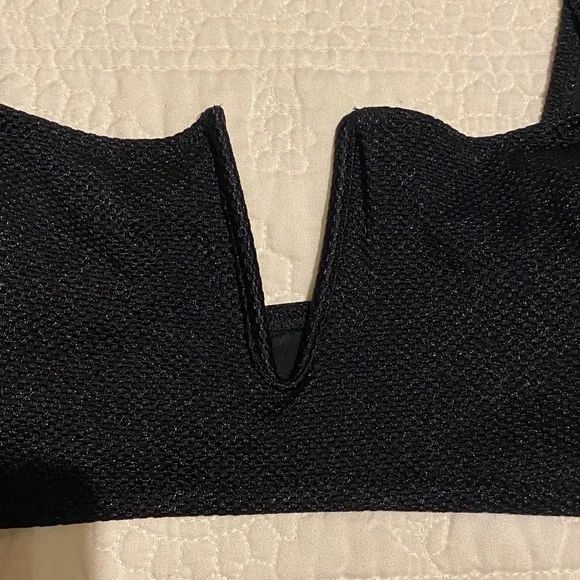aerie Black V-Notch bikini top Bralette Top - Women  size Large - Picture 2 of 6